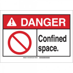 10" x 14" Polyester Danger Confined Space. Sign_noscript