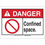 10" x 14" Fiberglass Danger Confined Space. Sign_noscript