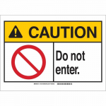 10" x 14" Aluminum Caution Do Not Enter. Sign_noscript