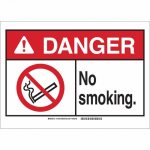 10" x 14" Fiberglass Danger No Smoking. Sign_noscript
