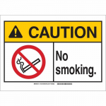 10" x 14" Aluminum Caution No Smoking. Sign_noscript