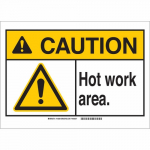 10" x 14" Aluminum Caution Hot Work Area. Sign_noscript