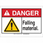 10" x 14" Fiberglass Danger Falling Material. Sign_noscript
