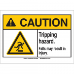 10" x 14" Fiberglass Caution Tripping Hazard... Sign_noscript
