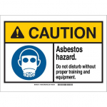 10" x 14" Aluminum ANSI Sign, Legend: Asbestos Hazard_noscript