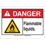 10" x 14" Aluminum ANSI Sign, Legend: Flammable Liquids