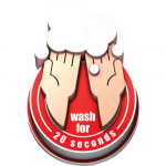 3D Floor Sign Wash Hands For 20 Seconds_noscript