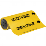 12" x 30' Vinyl Green Liquor Pipe Marker, Black on Yellow_noscript