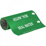 12" x 30' Vinyl Seal Water Pipe Marker, White on Green_noscript