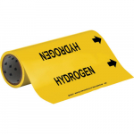 12" x 30' Vinyl Hydrogen Pipe Marker, Black on Yellow_noscript