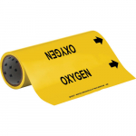 12" x 30' Vinyl Oxygen Pipe Marker, Black on Yellow_noscript
