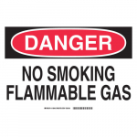 10" x 14" Aluminum Danger No Smoking Flammable Gas Sign_noscript