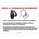 "Reduce La Transmision De Enfermedades" Sign, 10" x 14"