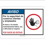 "Aviso Por La Seguirdad De Clientes" Sign, 7'' x 10''