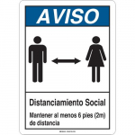 "Aviso Distanciamiento Social" Sign