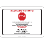"Alerta De Visitante" Sign, 10'' x 14''