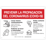 "Prevenir La Propagacion Del Coronavirus COVID-19" Sign