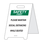 Please Maintain Social Distancing While Seated Sign