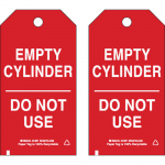 5.75" x 3" Cylinder Status Tag: Empty Cylinder Do Not Use_noscript