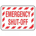 "Emergency Shut Off" Vinyl Safety Label_noscript