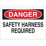 7" x 10" Polystyrene Danger Safety Harness Required Sign_noscript