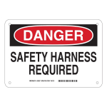 10" x 14" Polystyrene Danger Safety Harness Required Sign_noscript