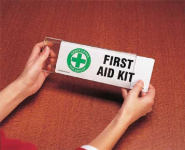 "First Aid Kit" Polyester Safety Sign_noscript