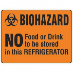 "No Food or Drink To Be Stored" Label_noscript