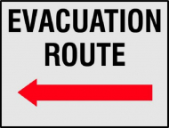 "Evacuation Route" Label with Sheeting