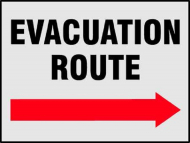 "Evacuation Route" Label with Sheeting