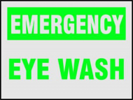 "Eye Wash" Emergency Label with Sheeting_noscript