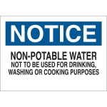 Water Not To Be Used for Drinking... Sign