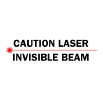 10" x 14" Polystyrene Caution Laser Invisible Beam Sign_noscript