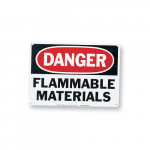 10" x 14" Polystyrene Danger Flammable Materials Sign