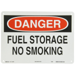 10" x 14" Polystyrene Danger Fuel Storage No Smoking Sign