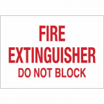 10" x 14" Polystyrene Fire Extinguisher Do Not Block Sign_noscript