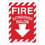 10" x 14" Polystyrene Fire Extinguisher Halon Sign_noscript