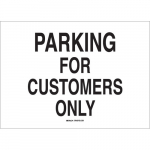 10" x 14" Polystyrene Parking for Customers Only Sign_noscript