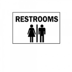 10" x 14" Polystyrene Restrooms Sign_noscript
