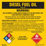 5" x 5" "Diesel Fluid Oil" Polyester Label_noscript