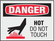 "Hot Do Not Touch" Polyester Safety Label_noscript