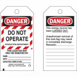 5.75" x 3" Paper Tag: Danger: Do Not Operate_noscript