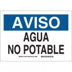 10" x 14" Aluminum Aviso Agua No Potable Sign