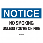 Notice No Smoking Unless You'Re On Fire Sign_noscript