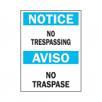 14" x 10" Aluminum Bilingual Notice No Trespassing Sign