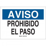 10" x 14" Aluminum Aviso Prhibido El Paso Sign_noscript