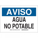 10" x 14" Polystyrene Aviso Agua No Potable Sign