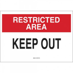 10" x 14" Aluminum Restricted Area Keep Out Sign_noscript