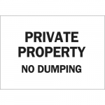 10" x 14" Aluminum Private Property No Dumping Sign_noscript