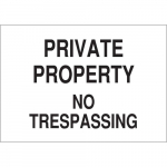 10" x 14" Aluminum Private Property No Trespassing Sign_noscript